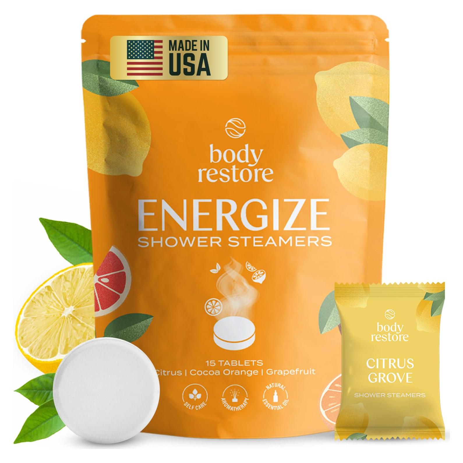 Vaporizadores de Ducha Aromaterapia Body Restore 15 Paquete Cítricos