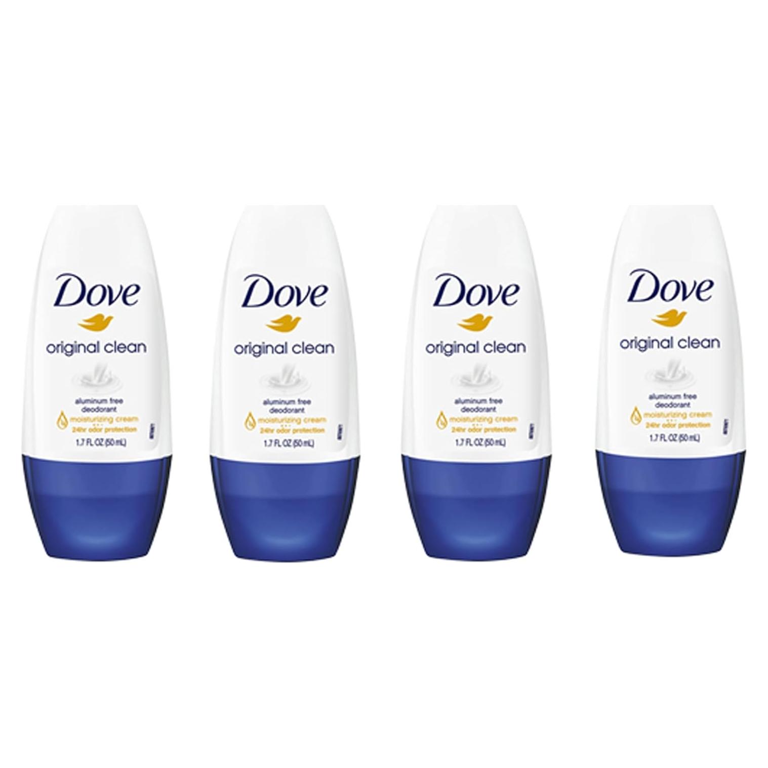 Desodorante Roll On Dove Original Clean 4x50ml Libre de Aluminio