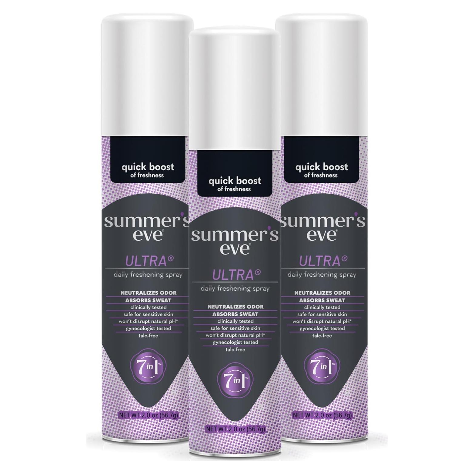 Spray Femenino Diario Ultra Summer's Eve 3 x 56.7 ml