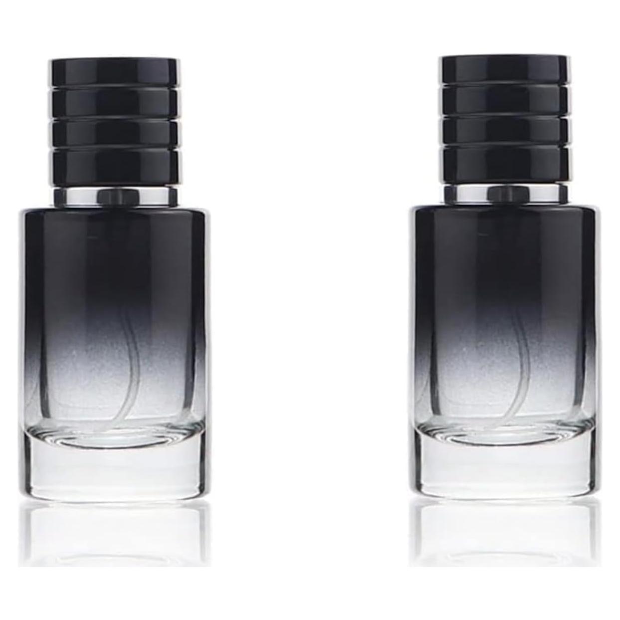 Set de 2 Botellas de Spray de Vidrio 30ml Jizlan Negro Portátil