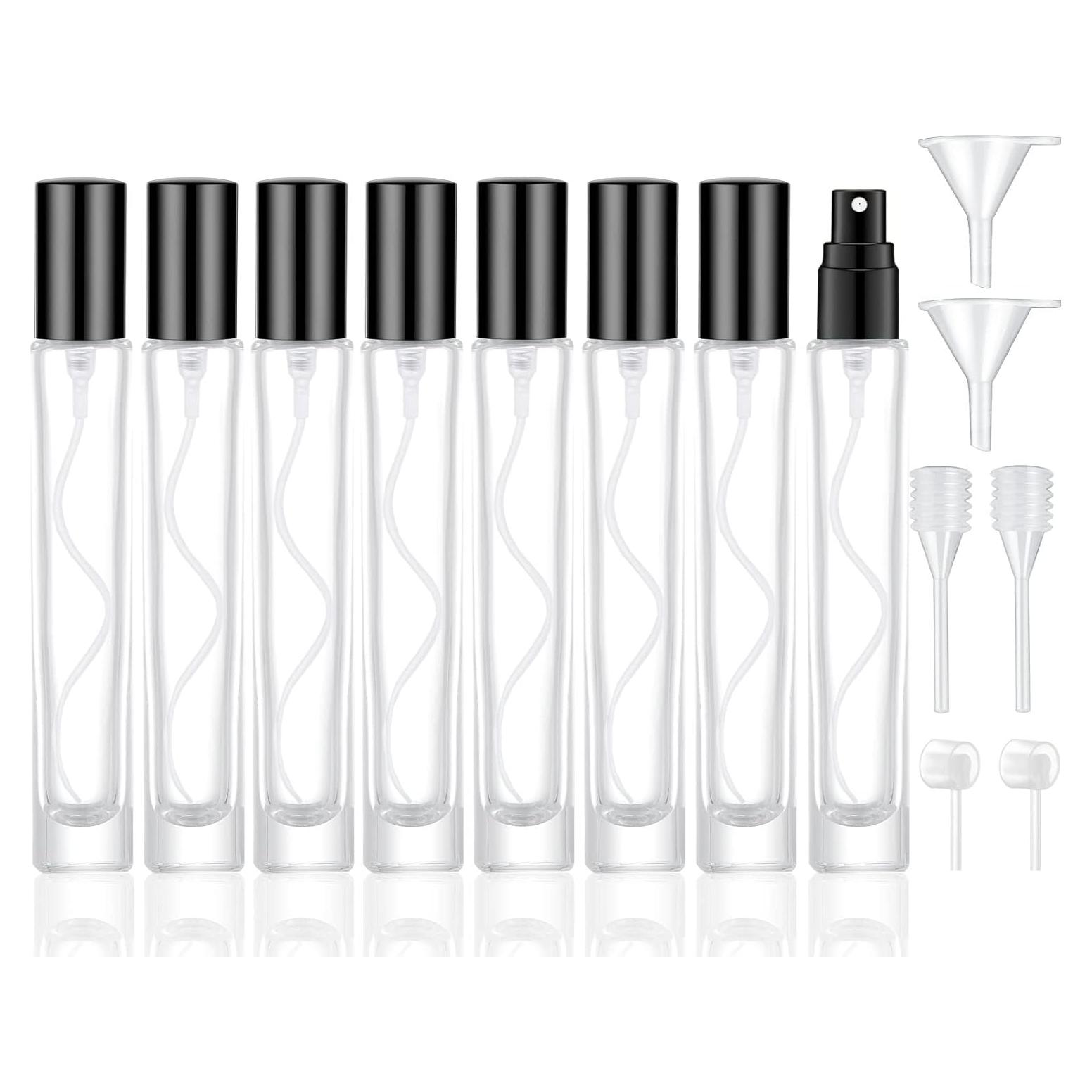 Kit de Botellas de Spray de Vidrio 10ml Akane - 8 Piezas Negras