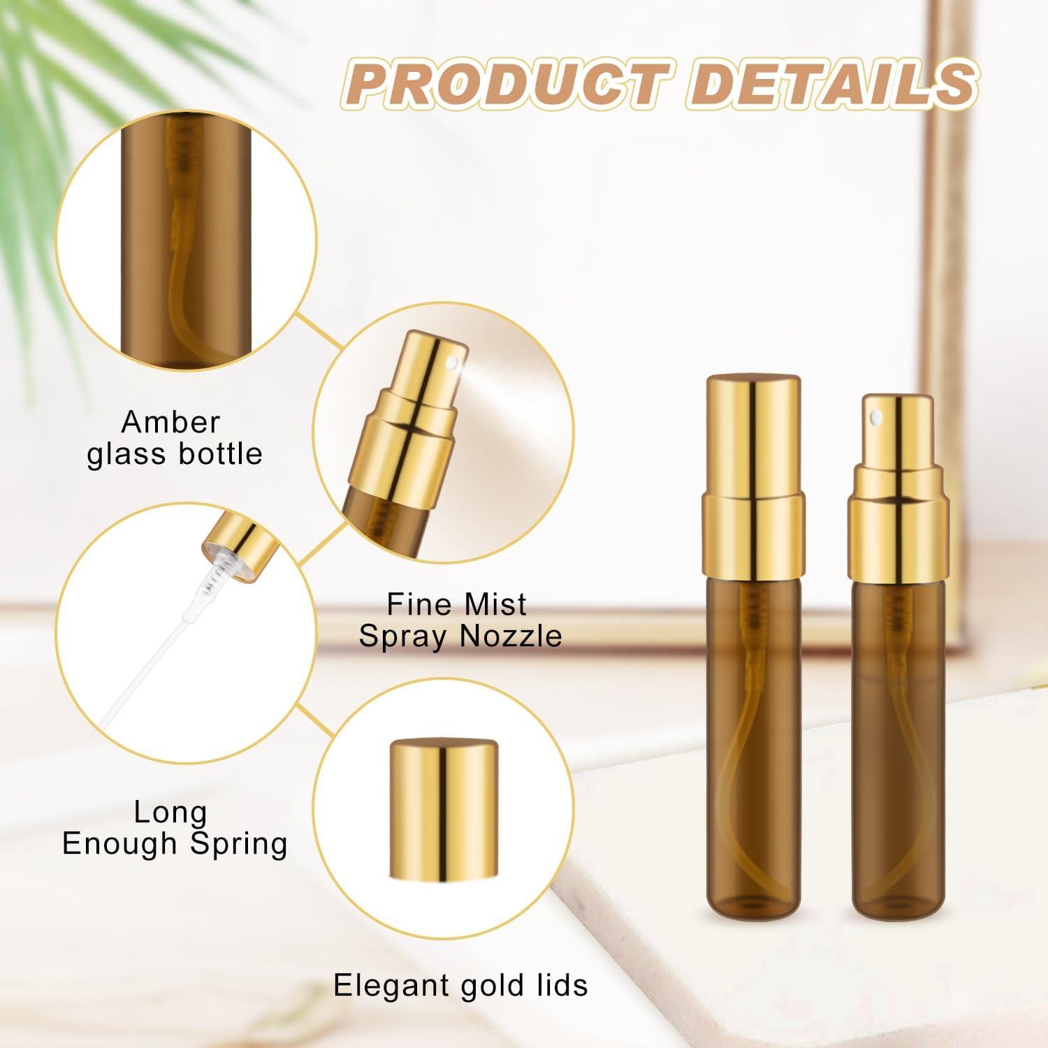 Paquete de 30 Botellas de Spray de Vidrio 5ml Glasstore Ámbar