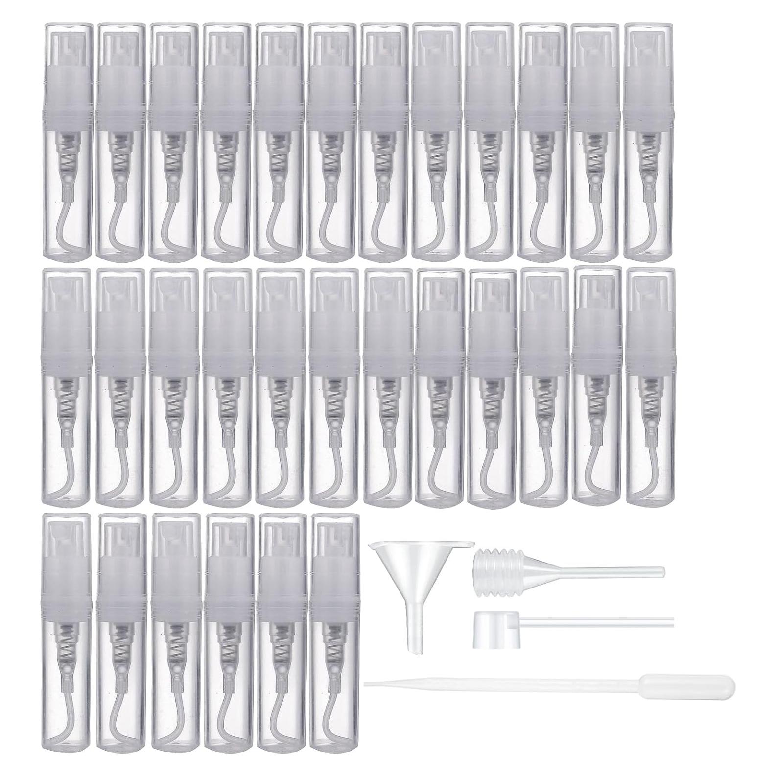 30 Mini Botellas Spray Plásticas 2ml CNHDCT Transparentes