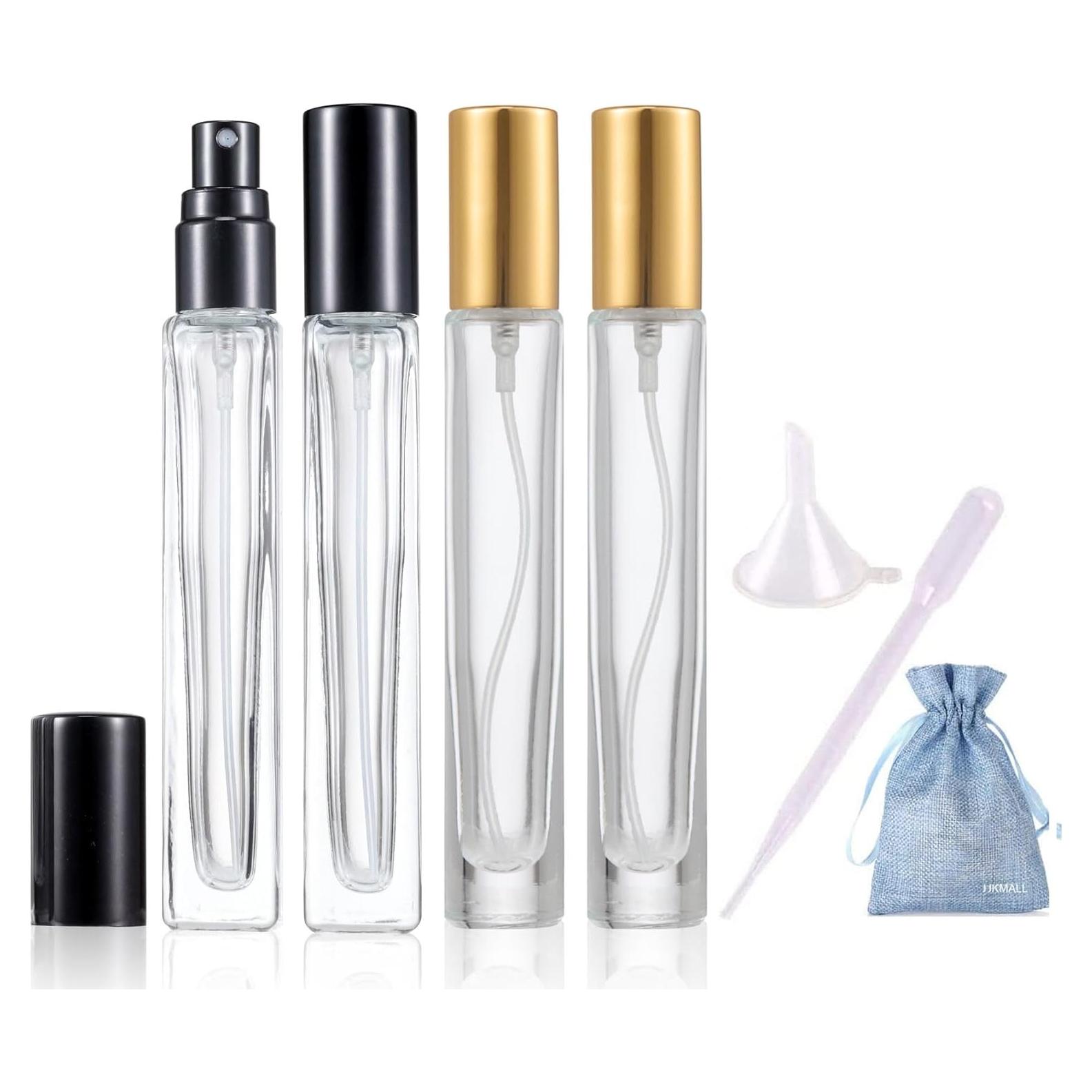 4 Botellas de Perfume Recargables 10ML JJKMALL con Accesorios
