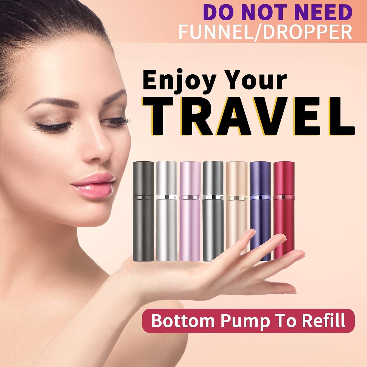 Botella Atomizadora de Perfume WHOHAO 5ml Rosa Portátil