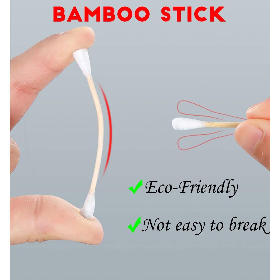 Bastones de Algodón de Bambú Orgánico - 1000 Piezas Biodegradables