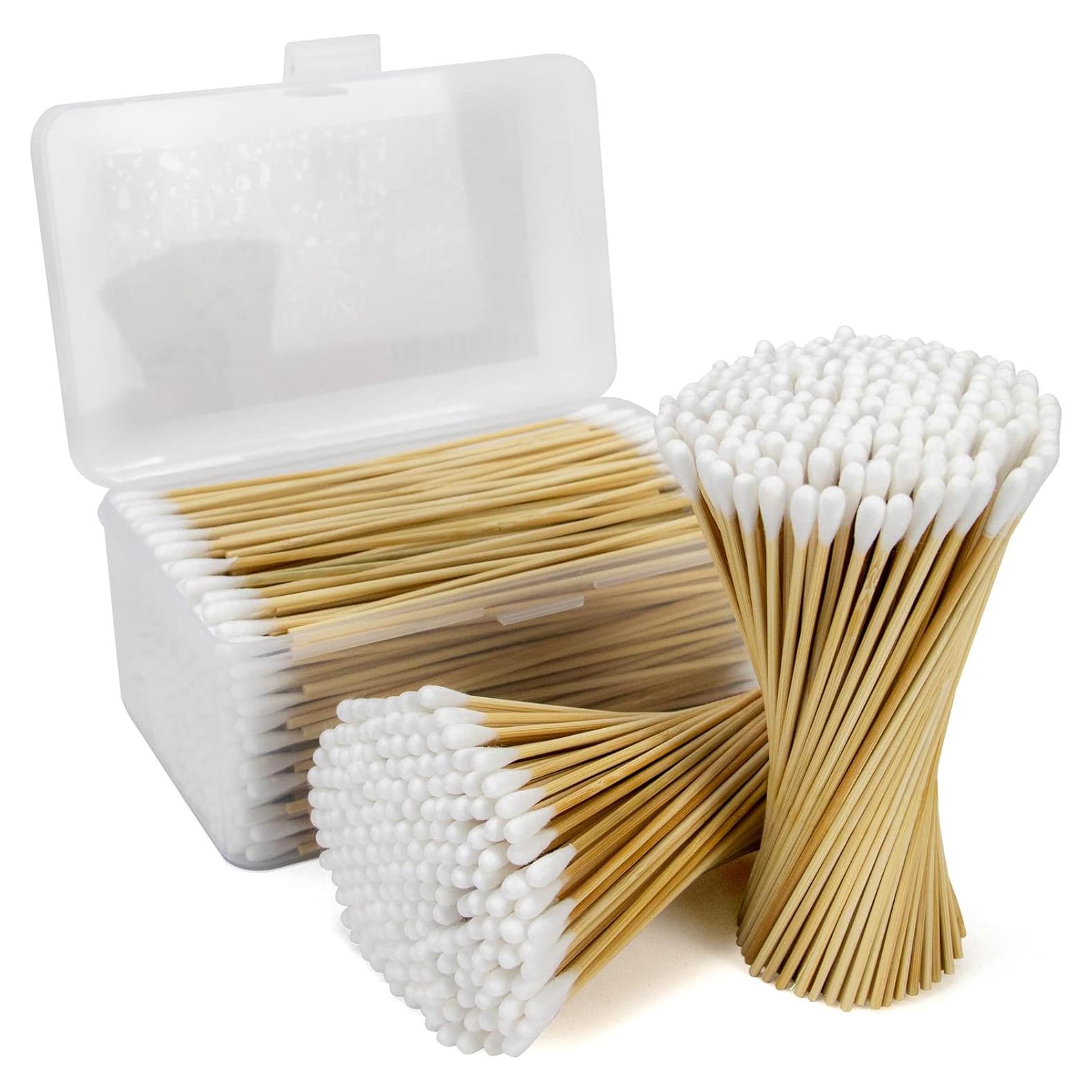 500 Bastones de Algodón Largos Bcowos - 15.24 cm Biodegradables