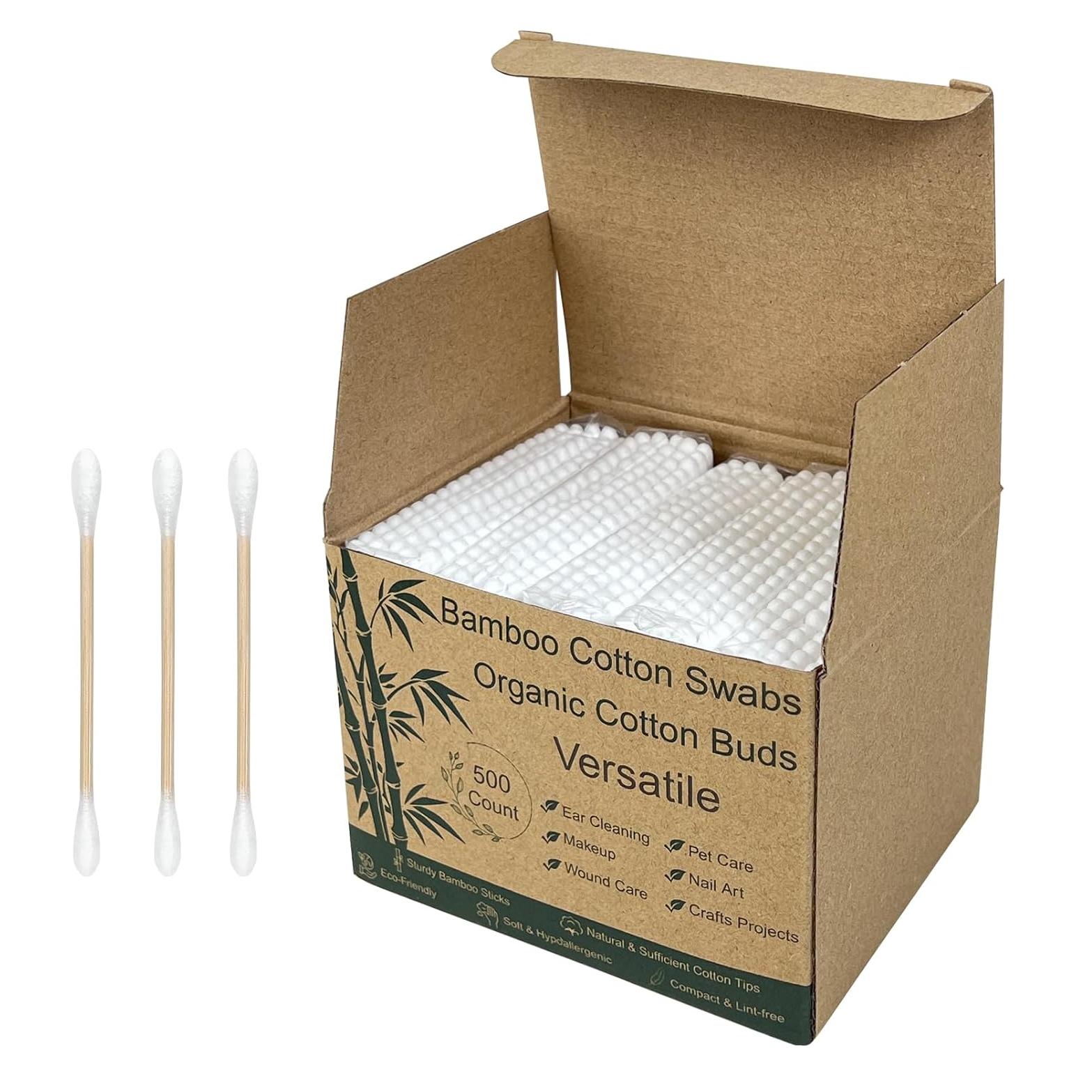 Hisopos de Algodón de Bambú 500 Unidades - Biodegradables