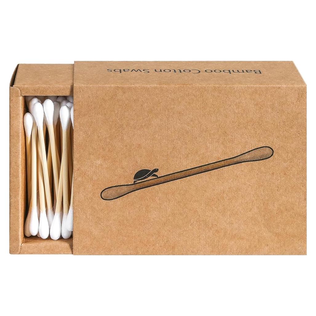 Hisopos de Algodón de Bambú Sea Turtle - 200 Unidades Ecológicos