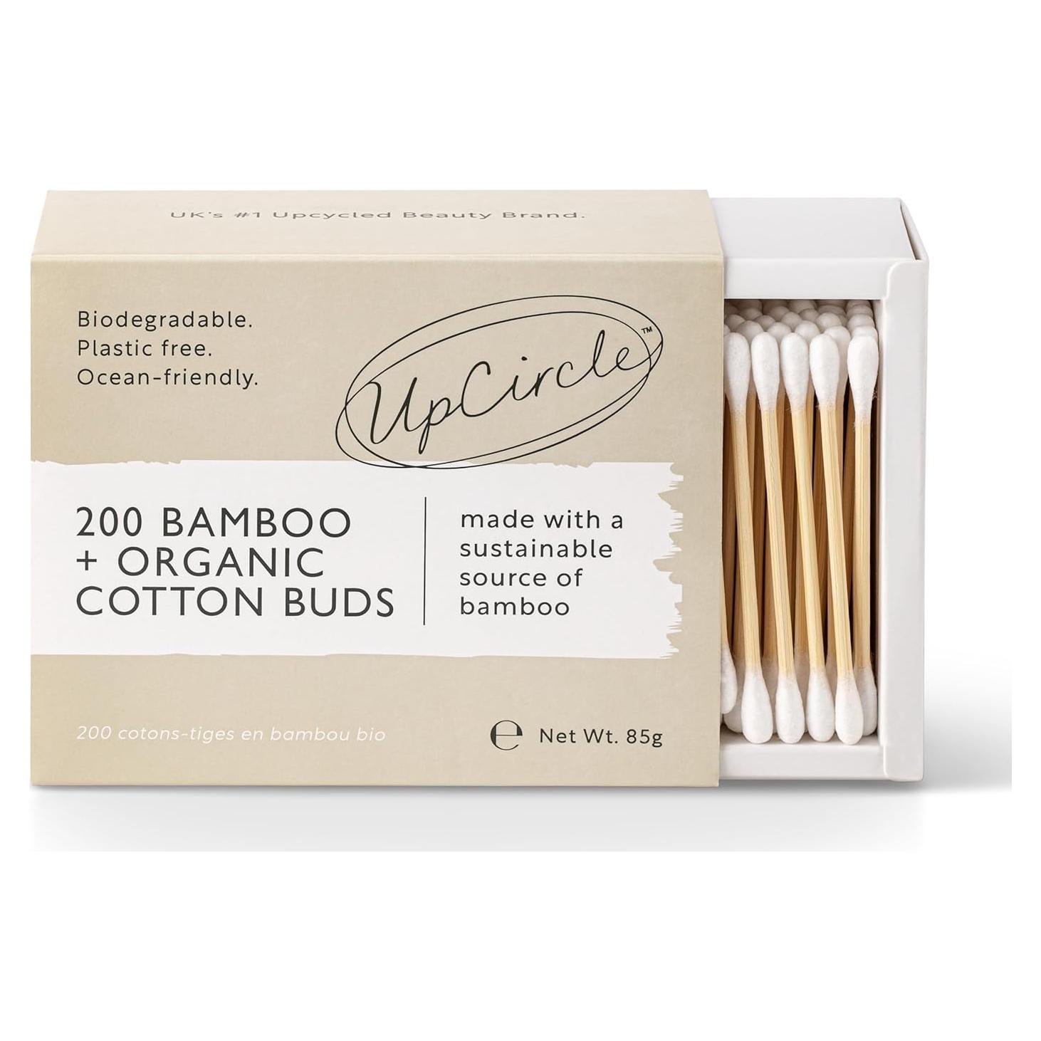 Bastones de Algodón de Bambú UpCircle - 200 Unidades - Sostenibles