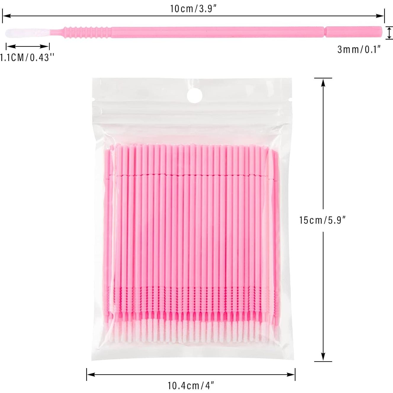 200 Aplicadores Micro Desechables G2PLUS Rosa 10cm