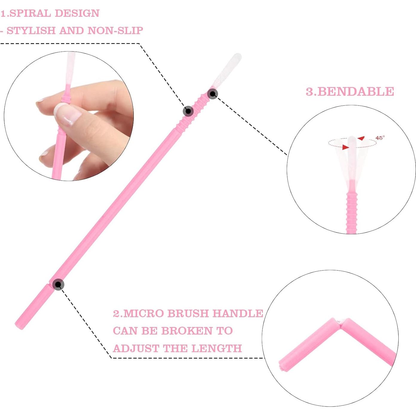 200 Aplicadores Micro Desechables G2PLUS Rosa 10cm