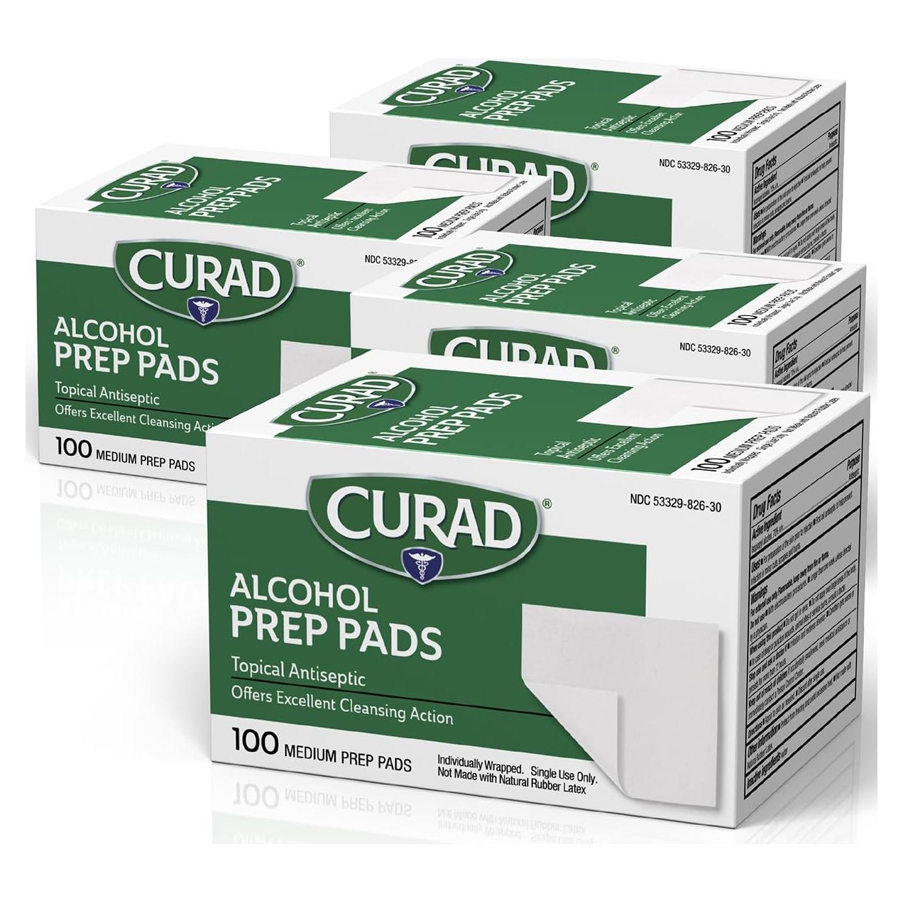 Toallitas de Alcohol CURAD Isopropílico 400 Piezas 70%