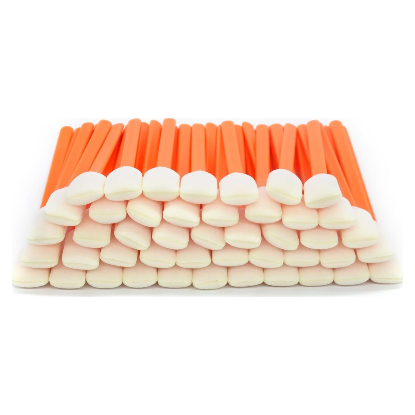 100 Palitos de Limpieza de Espuma Naranja 128mm Ziznba