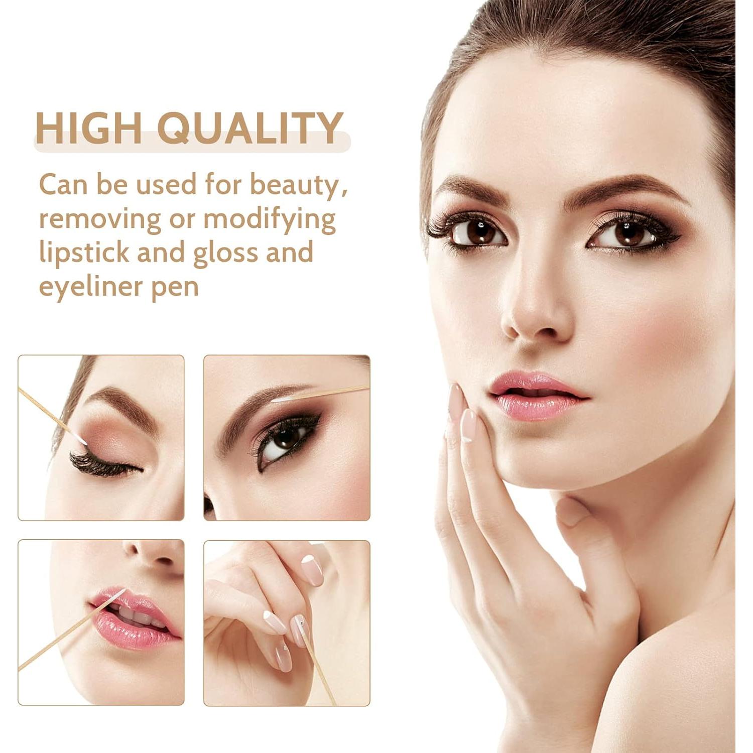 200 Hisopos de Algodón Punta Fina DZ5300 para Maquillaje