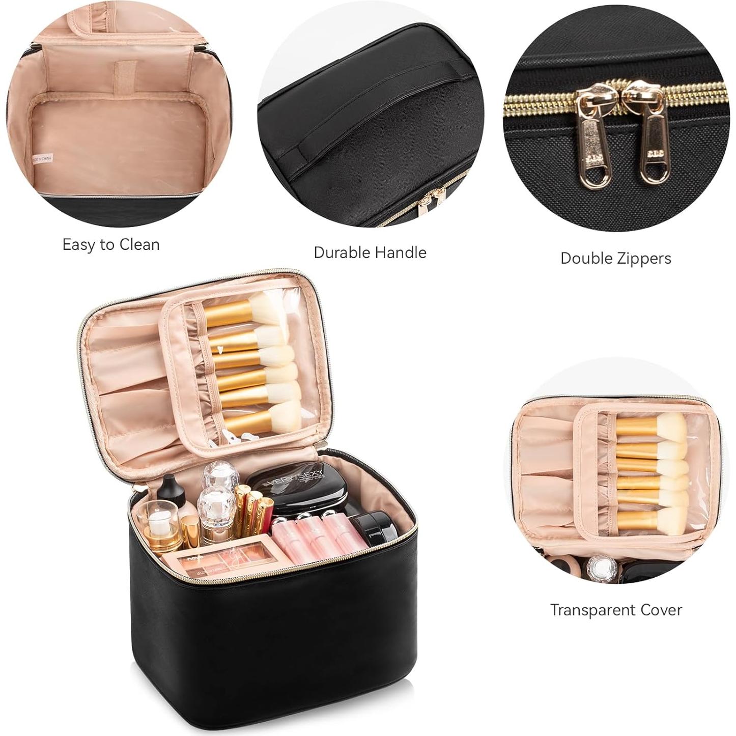 Bolsa de Maquillaje OCHEAL Pequeña Negra 22.6x16.8x16.5cm