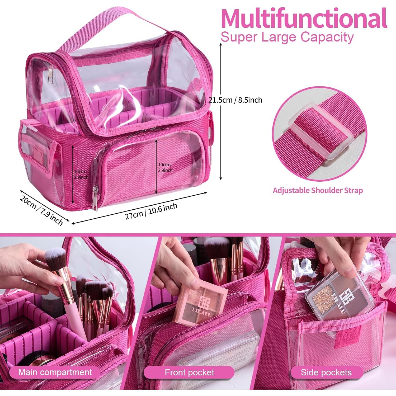Bolsa de Maquillaje BS-MALL Rosa Fucsia Organizador PVC