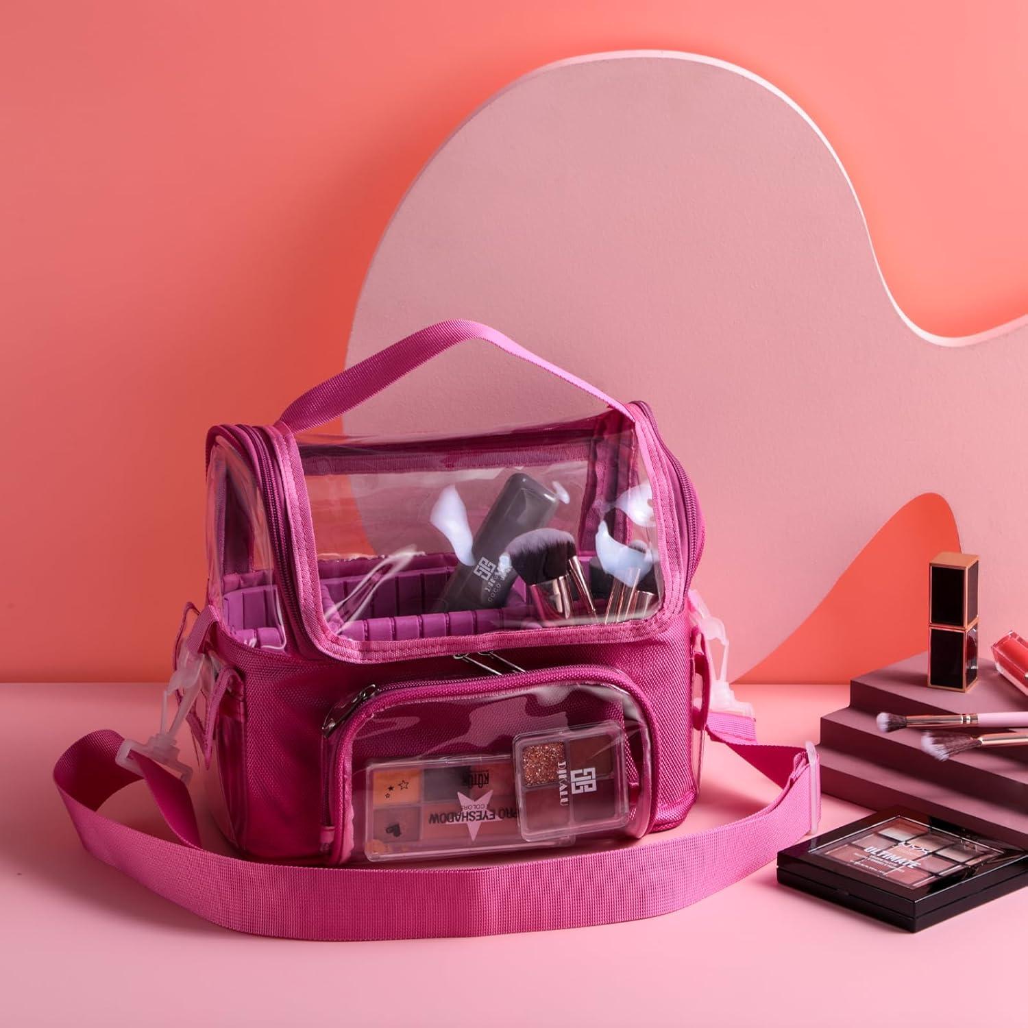 Bolsa de Maquillaje BS-MALL Rosa Fucsia Organizador PVC