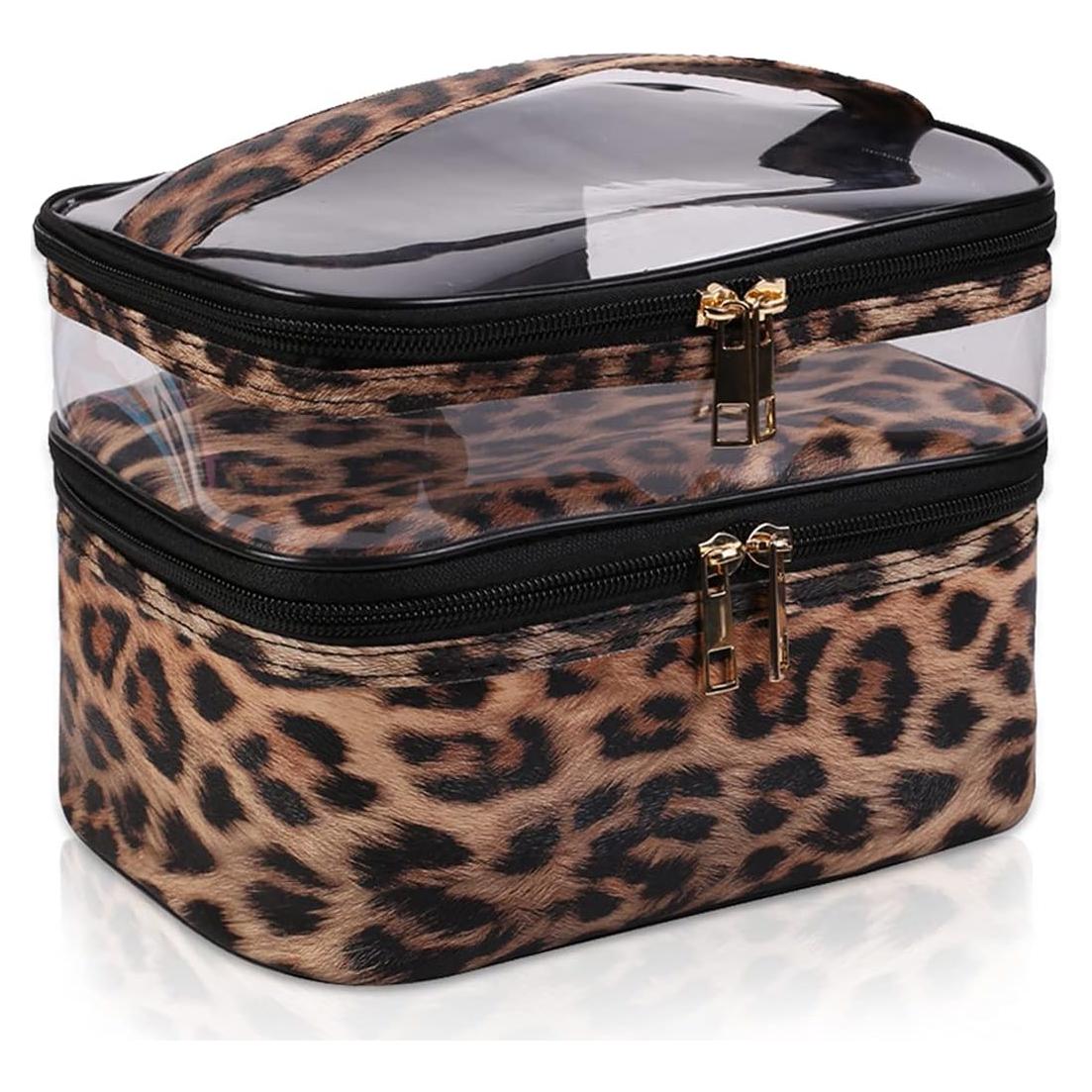 Bolsa de Cosméticos Impermeable Imerelez Leopardo 22x16.5x15cm
