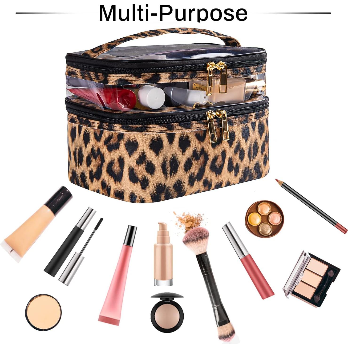 Bolsa de Cosméticos Impermeable Imerelez Leopardo 22x16.5x15cm