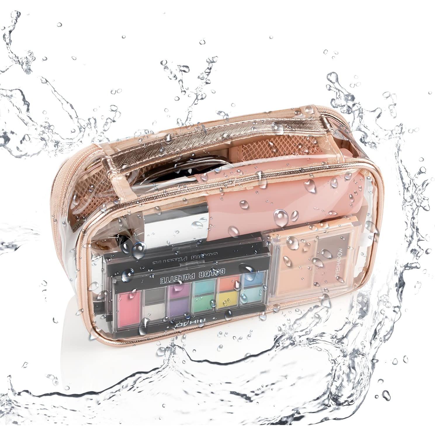 Bolsa de Maquillaje Transparente OCHEAL Oro Rosa 24.1x14x8.9cm