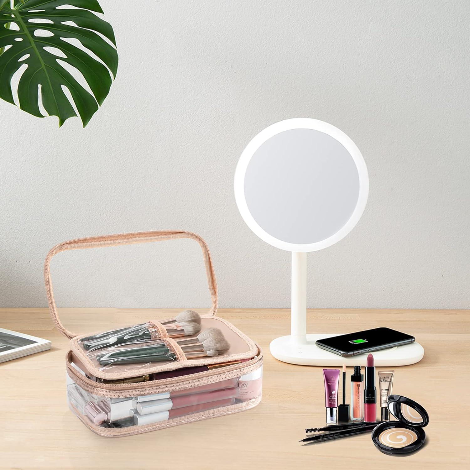 Bolsa de Maquillaje Transparente OCHEAL Oro Rosa 24.1x14x8.9cm