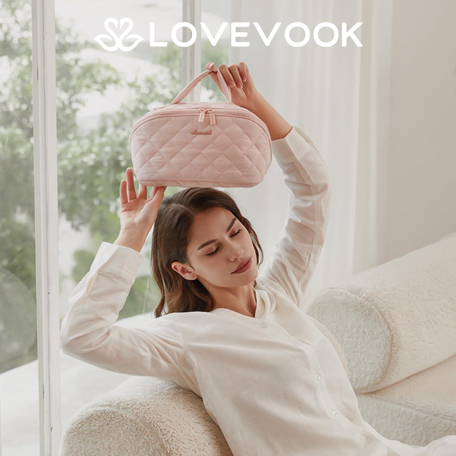 Bolsa de Maquillaje LOVEVOOK Rosa Set 2 Piezas Impermeable