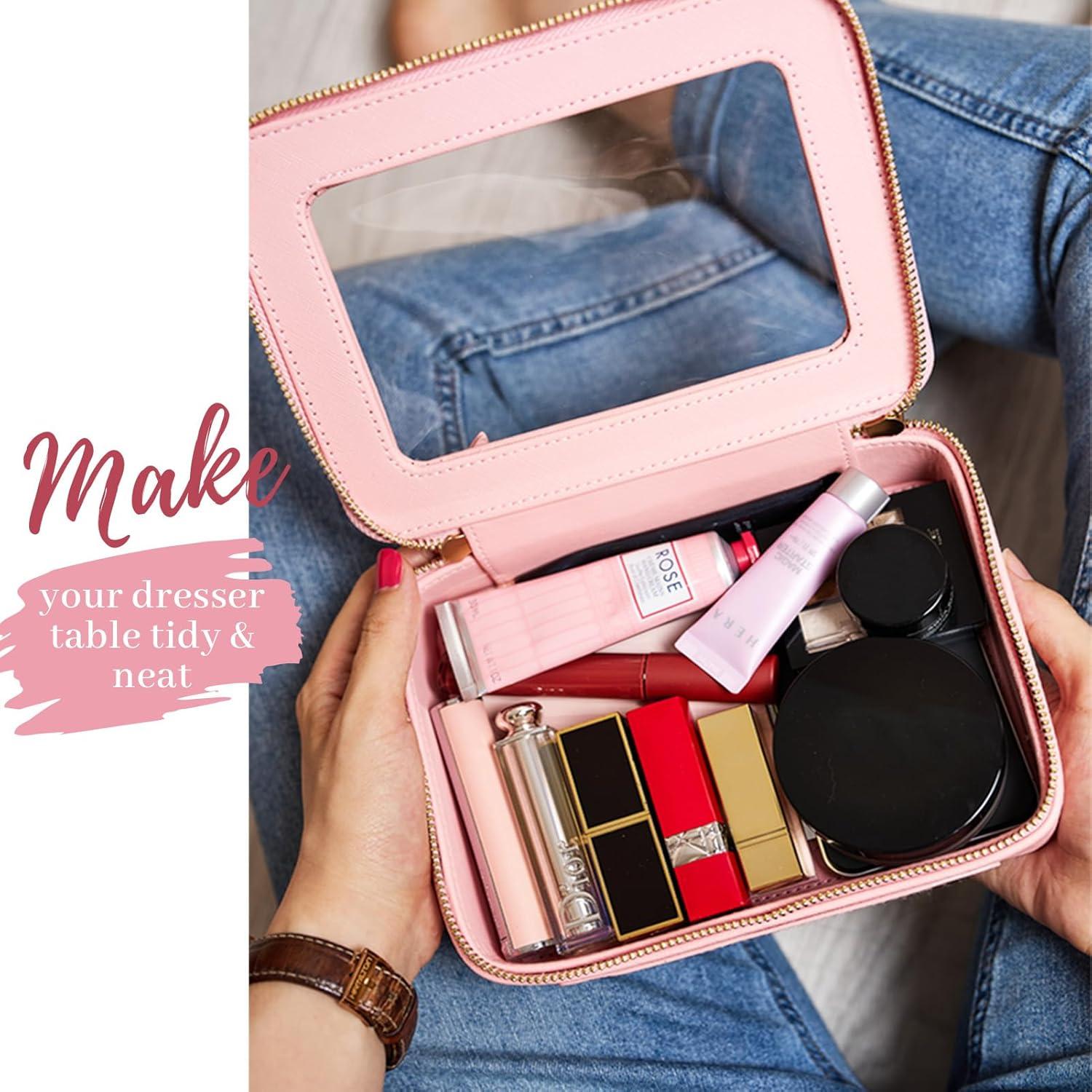 Organizador de Maquillaje Aveniee Rosa Grande Impermeable