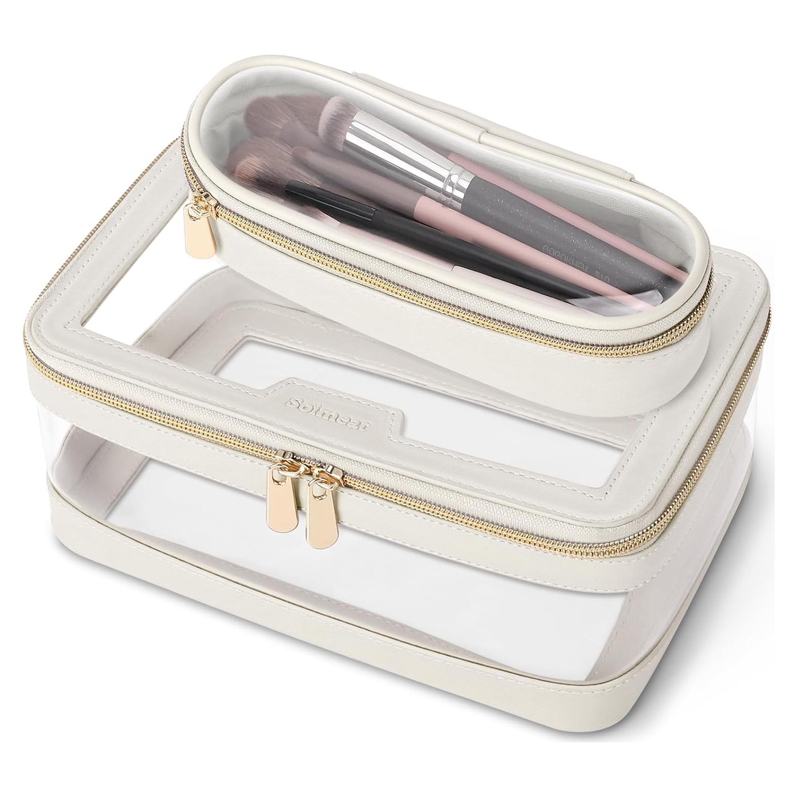 Bolsa de Maquillaje Transparente Soimeat con Estuche para Brochas