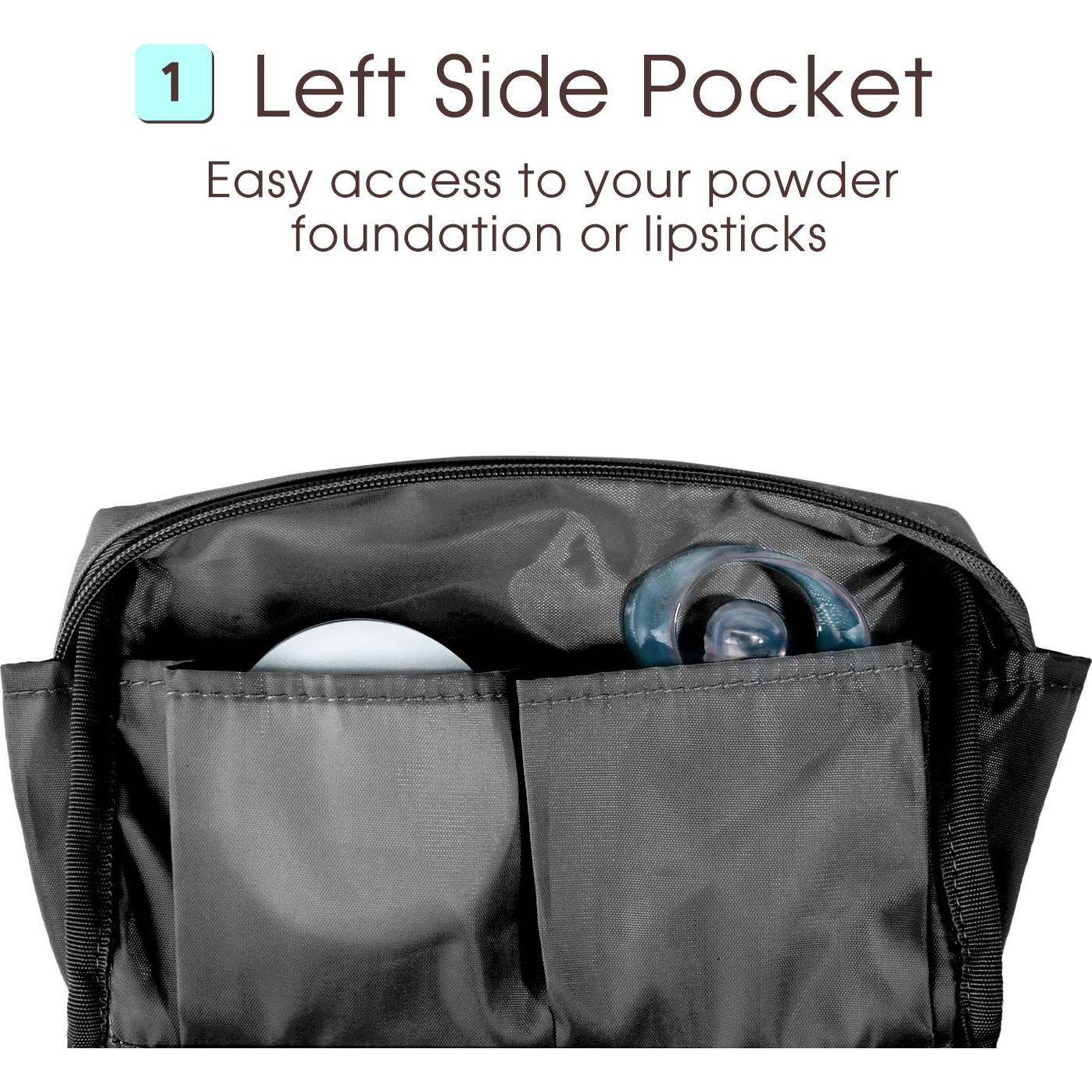 Bolsa de Maquillaje Narwey Grande Negra Organizador de Viaje
