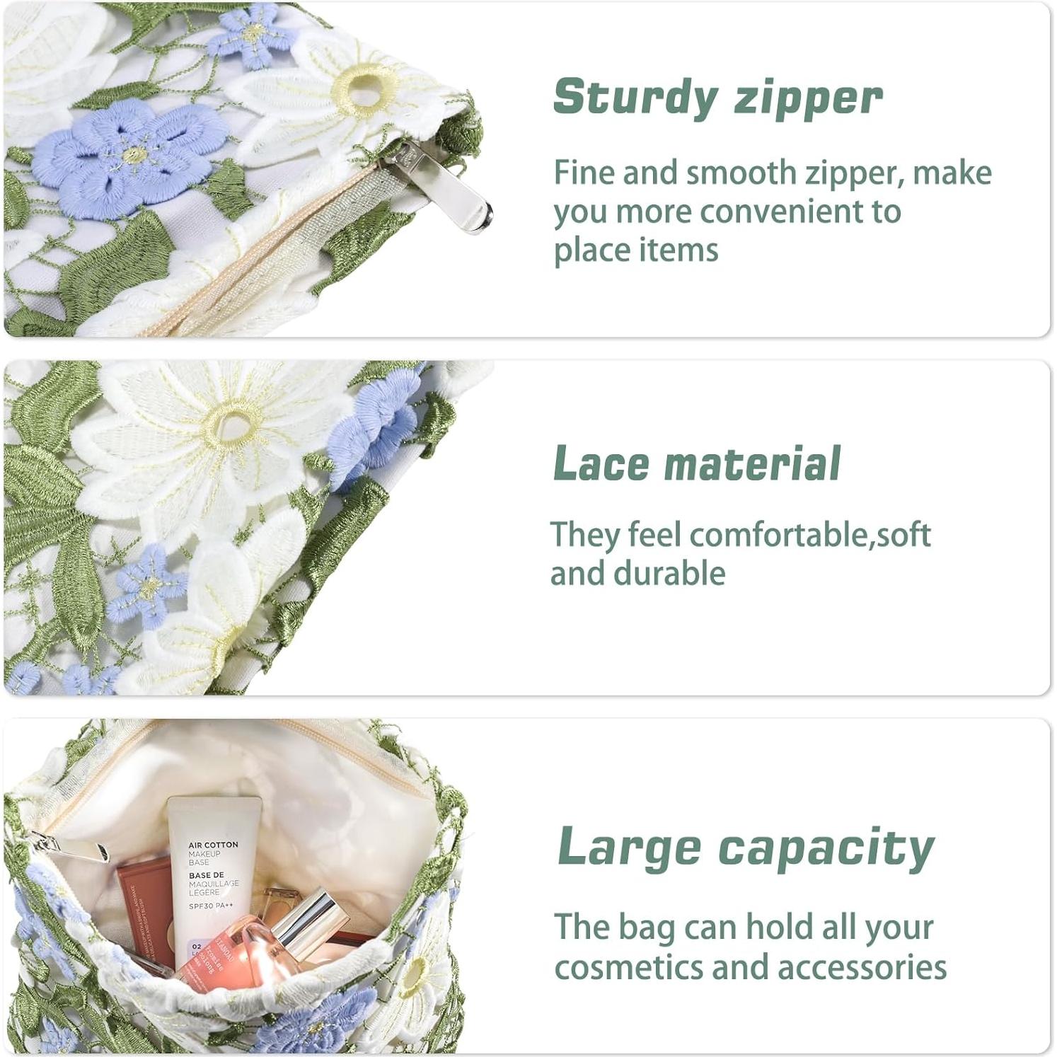 Bolsa de Maquillaje Floral URSKYTOUS 25.4x18.1 cm Ligera