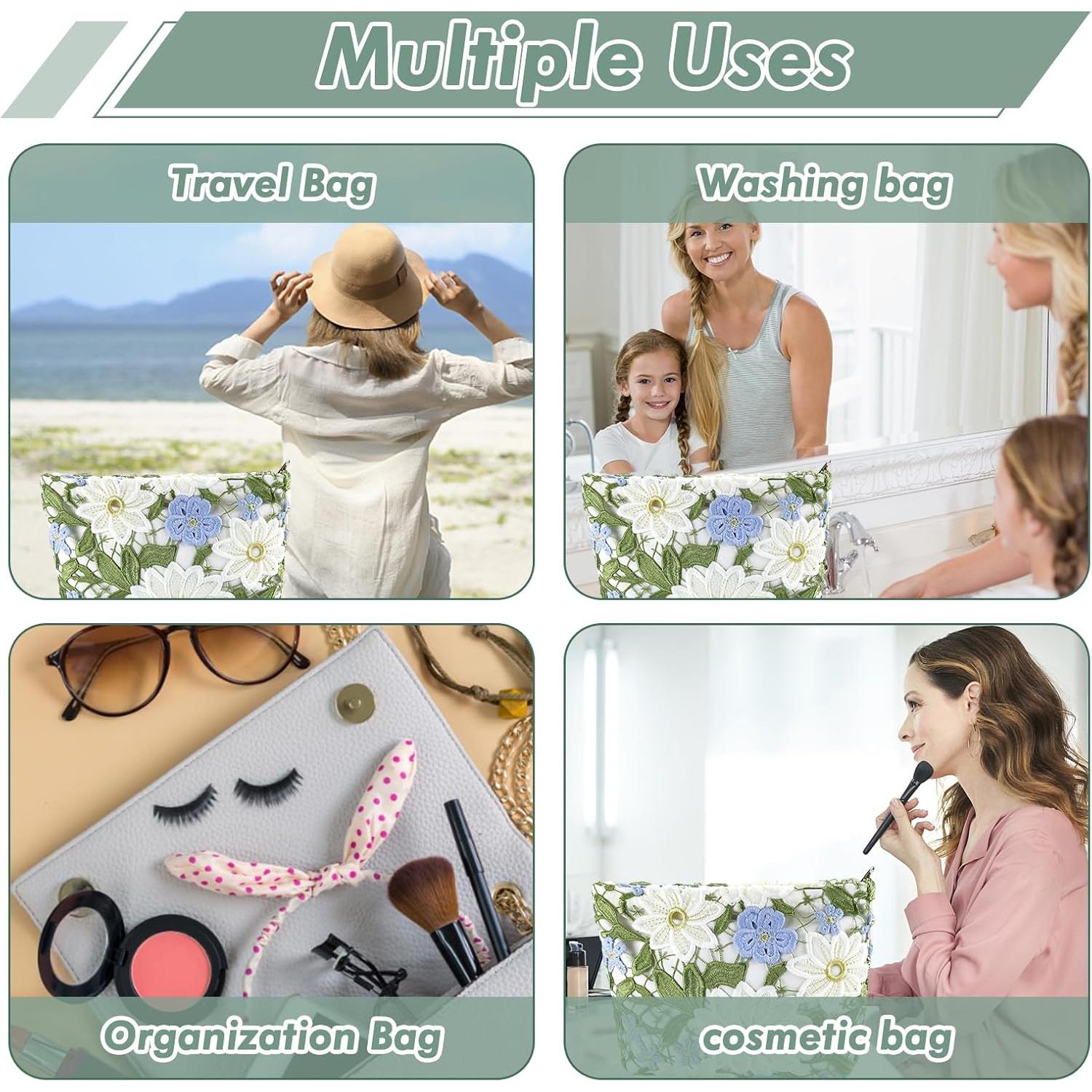 Bolsa de Maquillaje Floral URSKYTOUS 25.4x18.1 cm Ligera