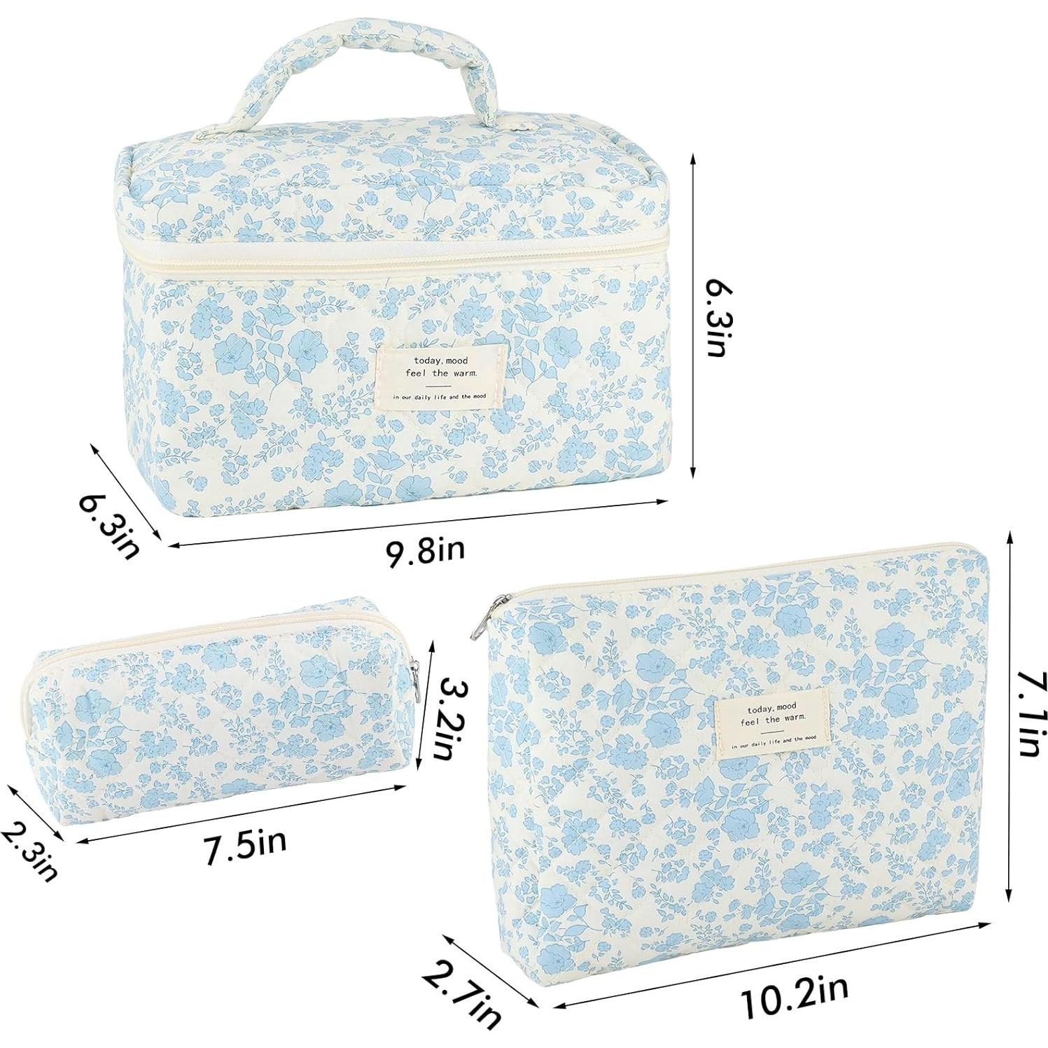 Juego de 3 Bolsas de Maquillaje Acolchadas URSKYTOUS Floral