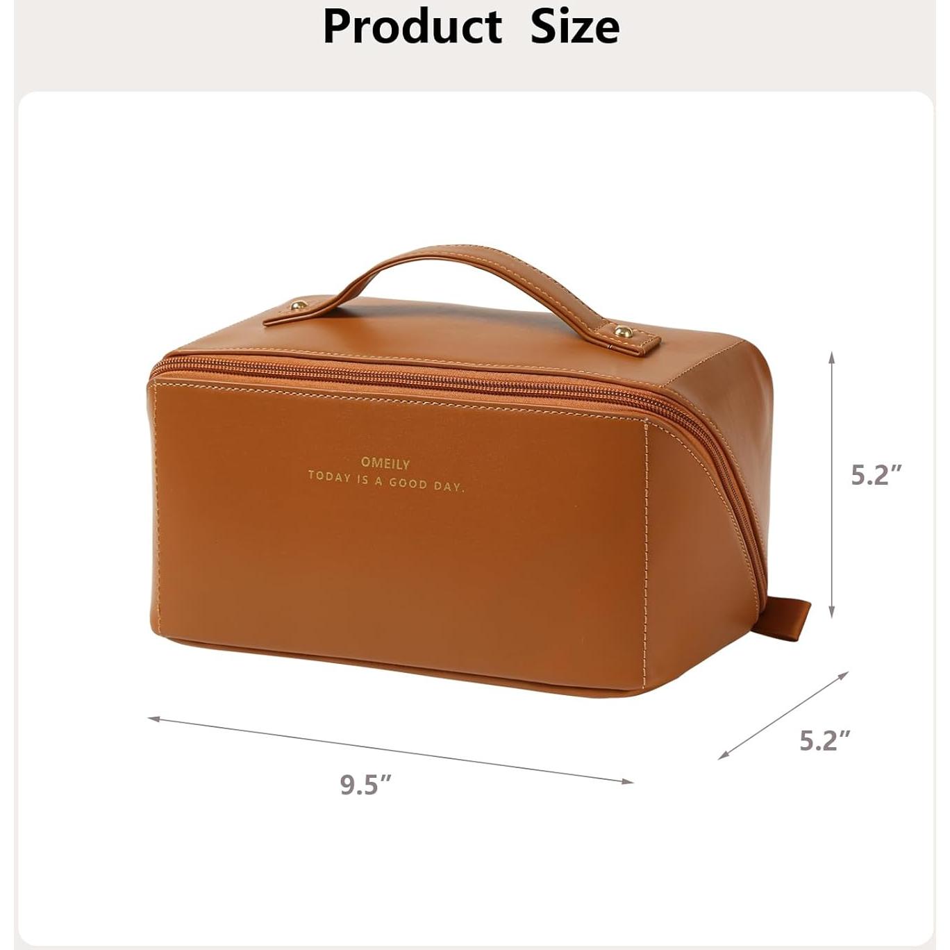 Organizador de Maquillaje de Viaje Omeily Marrón 24.1x13.2x13.2 cm