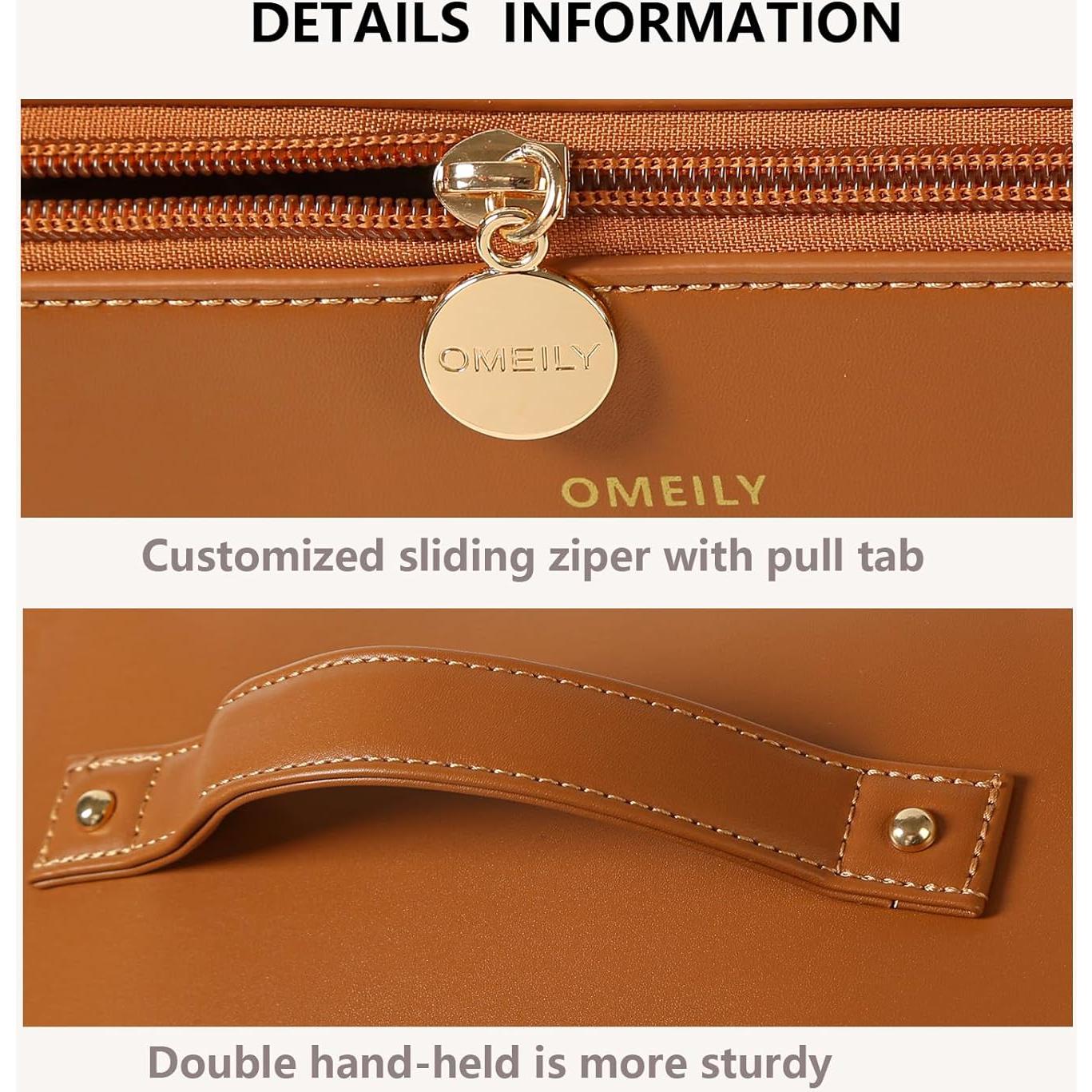 Organizador de Maquillaje de Viaje Omeily Marrón 24.1x13.2x13.2 cm