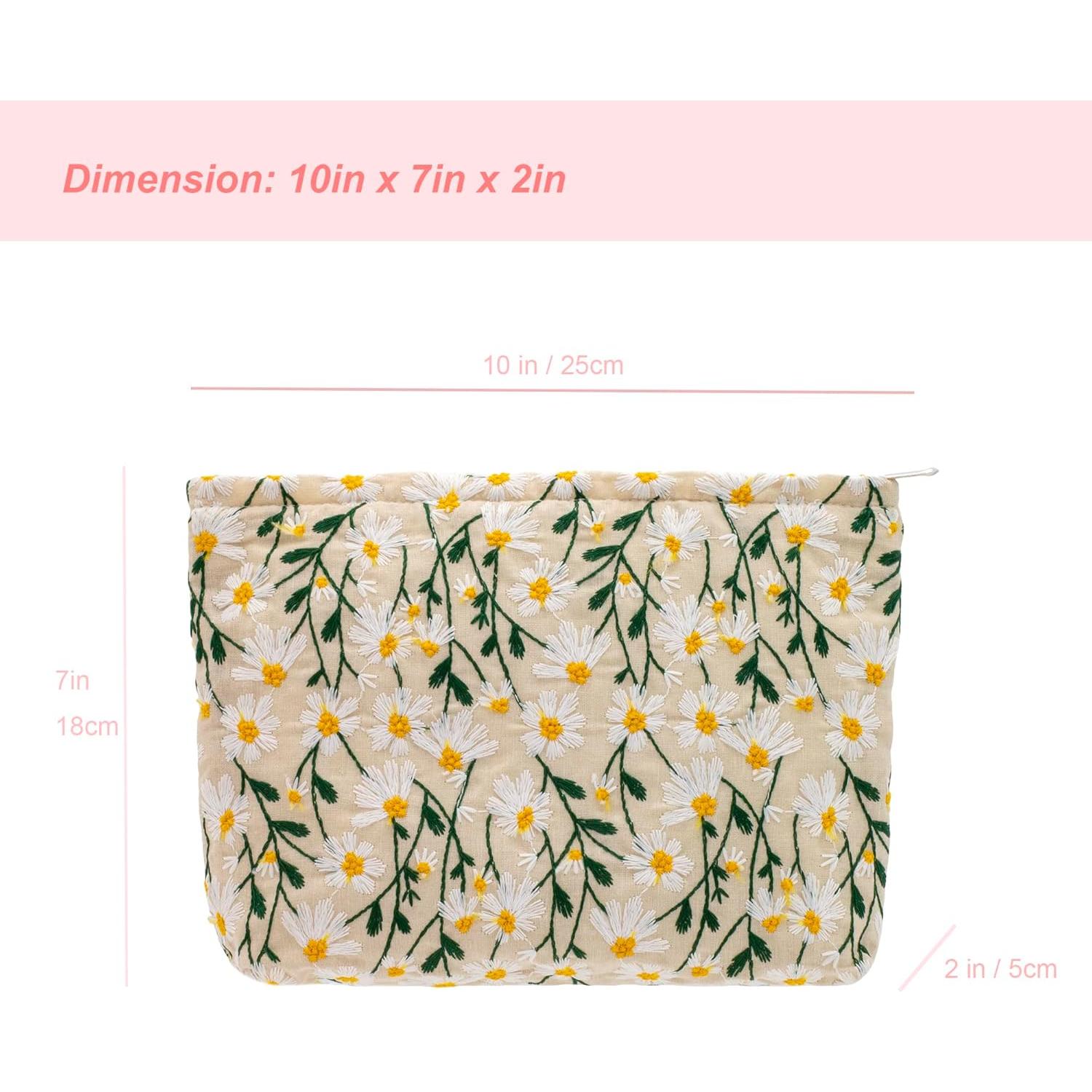 Neceser Cosmético Grande PAZIMIIK Lona Blanca 26x18 cm