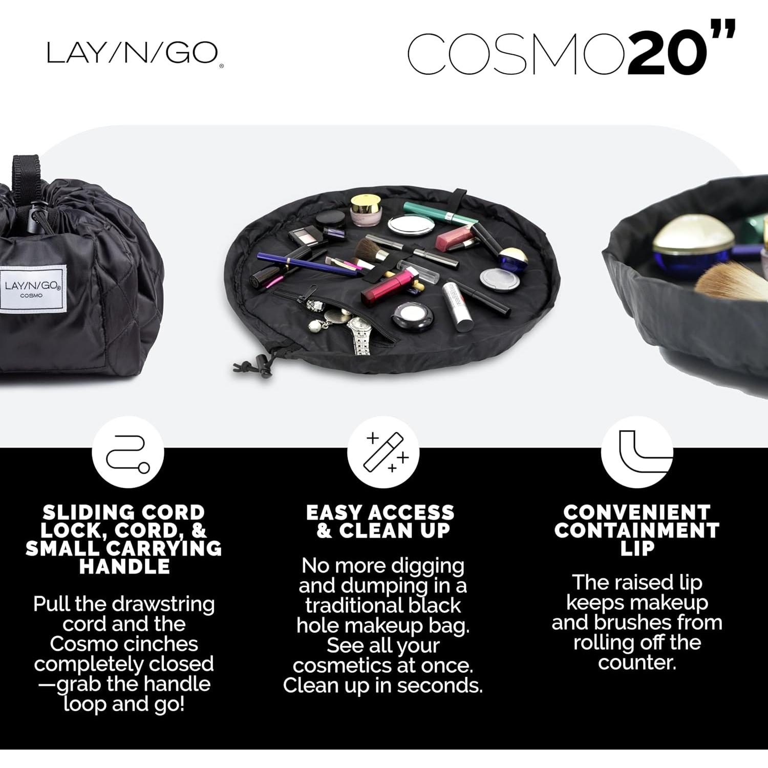 Bolsa de Cosméticos Lay-n-Go Cosmo 50.8 cm Negra Lavable