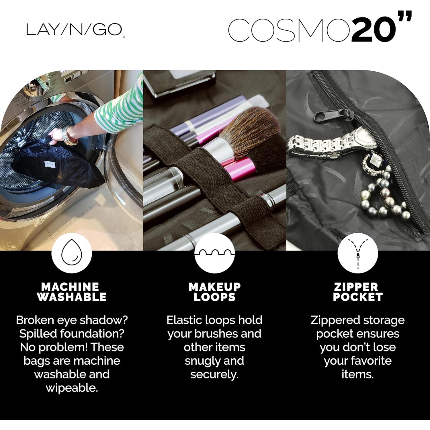 Bolsa de Cosméticos Lay-n-Go Cosmo 50.8 cm Negra Lavable