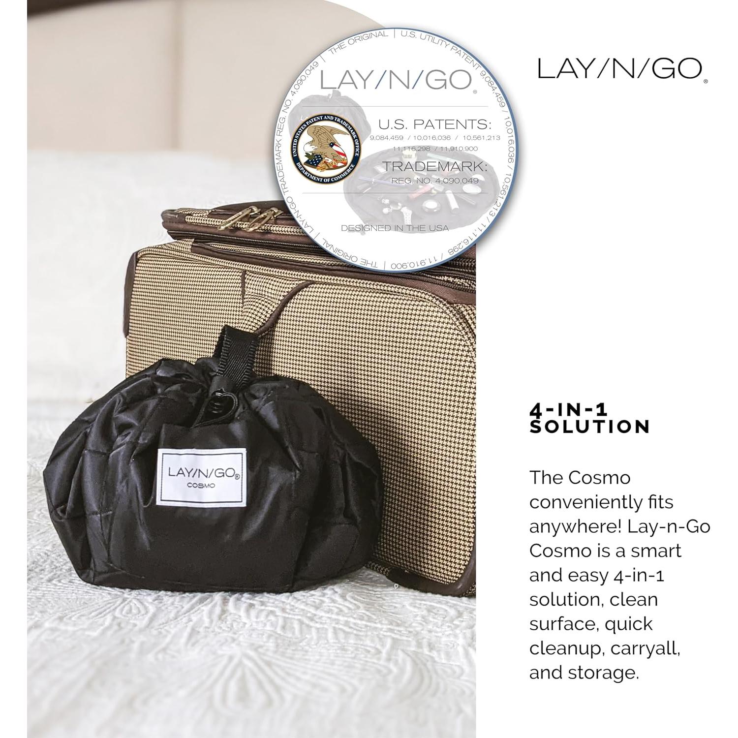 Bolsa de Cosméticos Lay-n-Go Cosmo 50.8 cm Negra Lavable