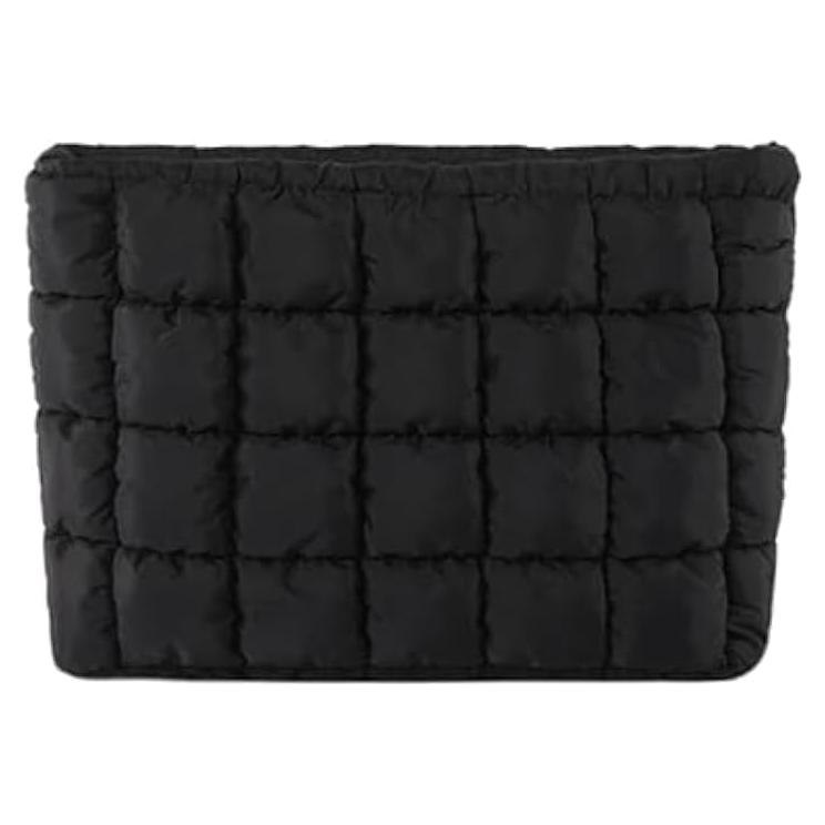 Bolsa de Maquillaje Acolchada Puffy para Mujeres - Negro