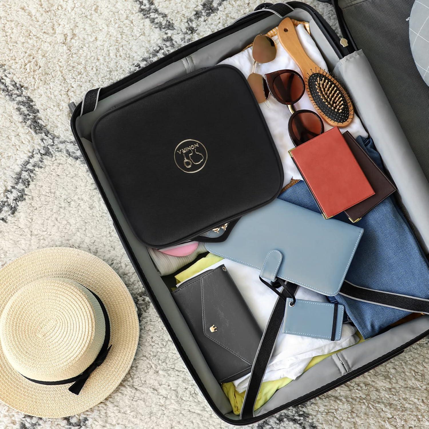 Bolsa de Maquillaje de Viaje MOMIRA con Espejo Iluminado Negro