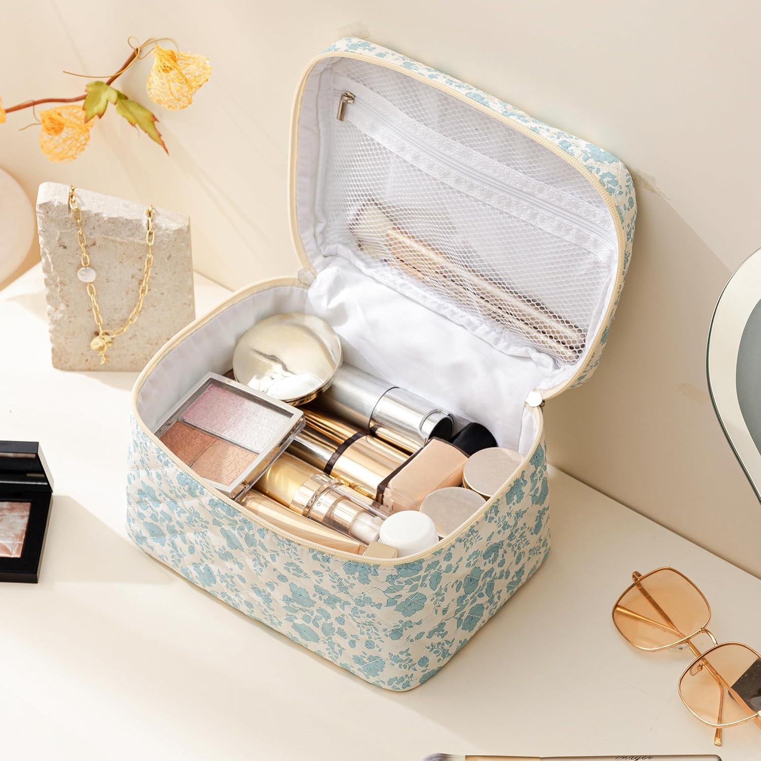 Bolsa de Maquillaje Acolchada HBselect - Algodón Grande Floral