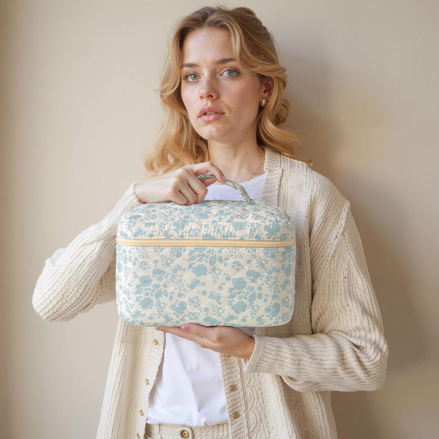 Bolsa de Maquillaje Acolchada HBselect - Algodón Grande Floral