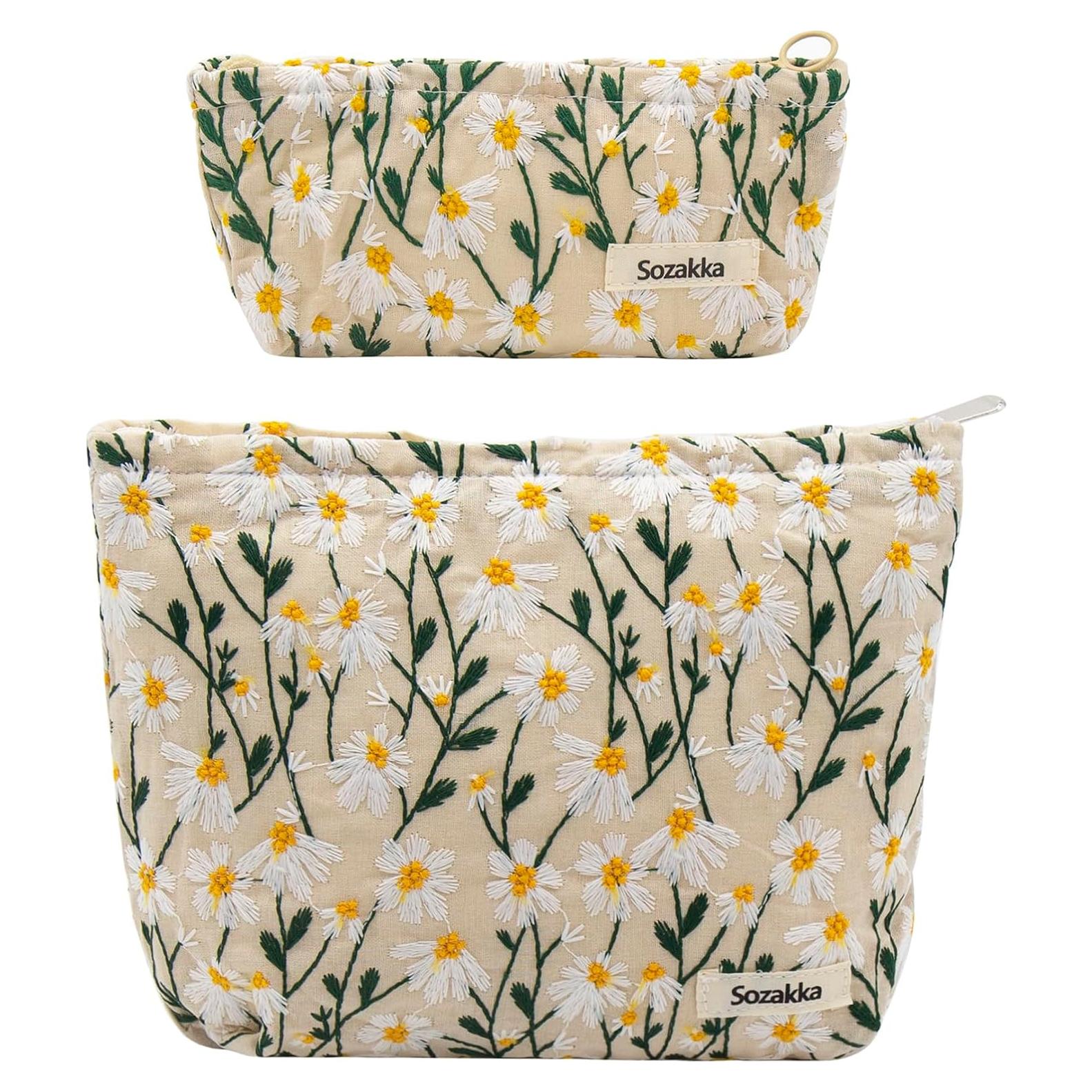Set de 2 Bolsas de Maquillaje Getgto - Floral y Compactas