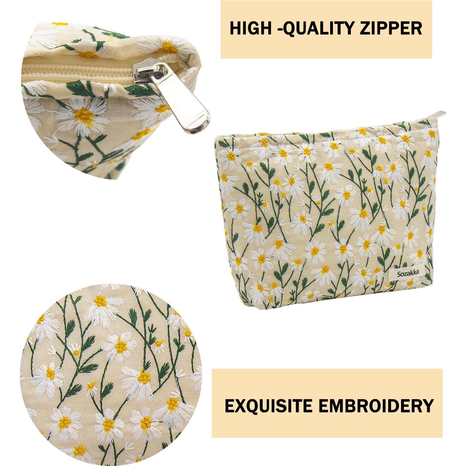 Set de 2 Bolsas de Maquillaje Getgto - Floral y Compactas