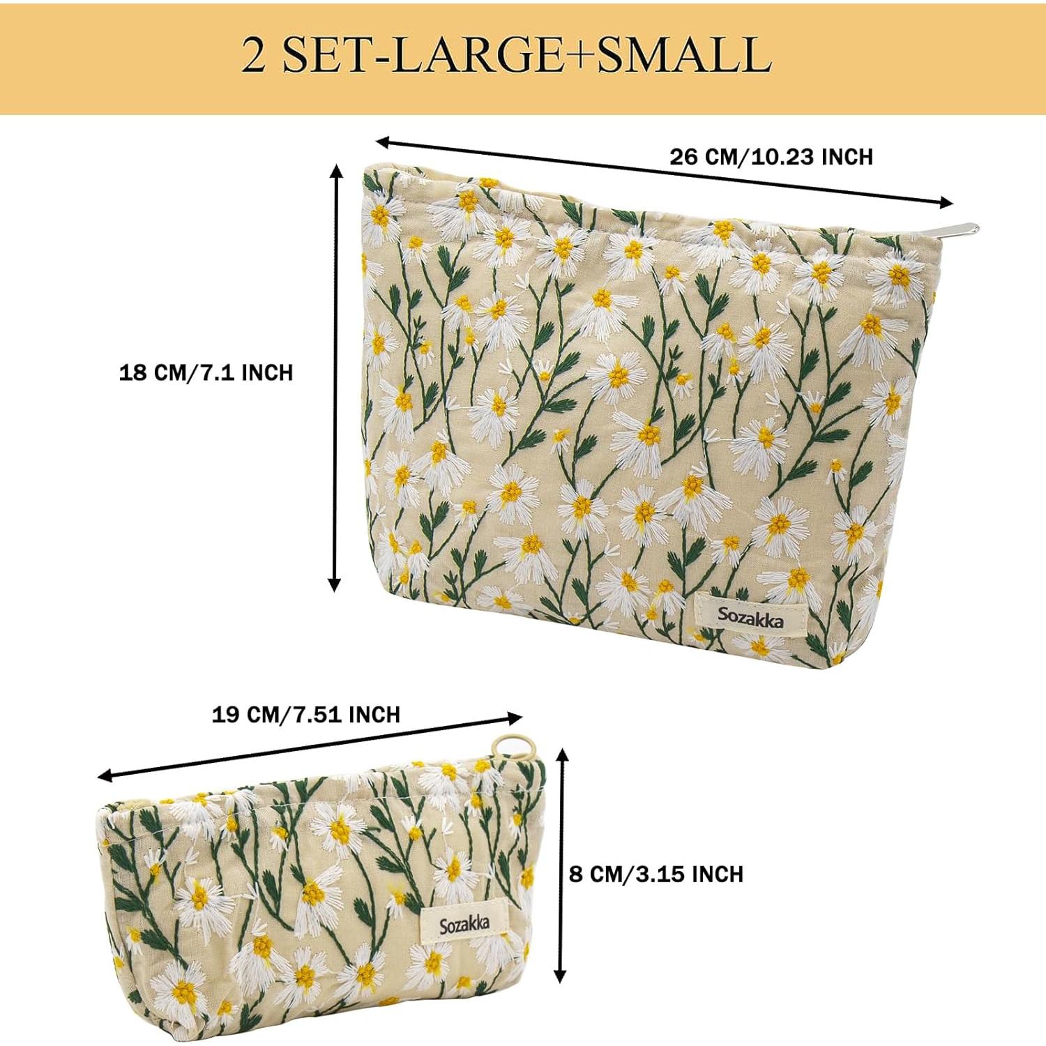 Set de 2 Bolsas de Maquillaje Getgto - Floral y Compactas