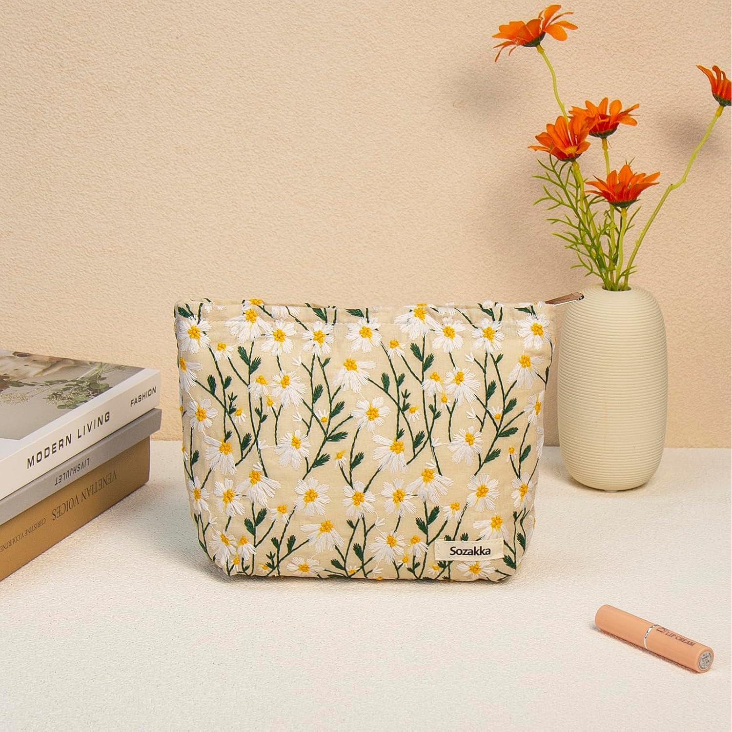 Set de 2 Bolsas de Maquillaje Getgto - Floral y Compactas