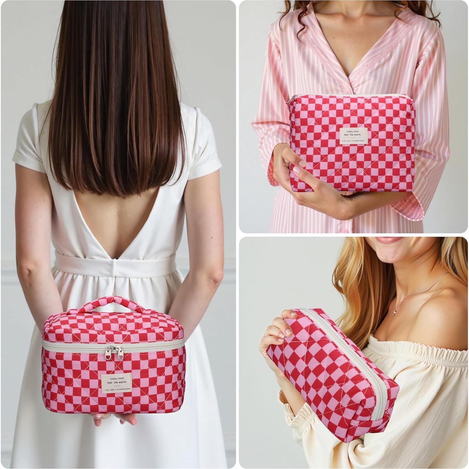 Juego de 3 Bolsas de Maquillaje Acolchadas TESAFNG Floral