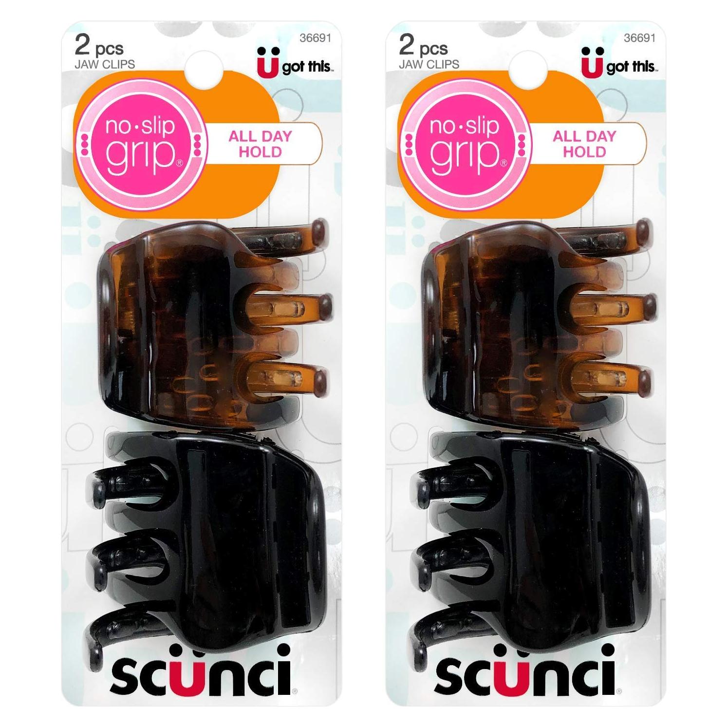 Clips de Mandíbula Gruesa Scunci - 2 Piezas con Agarre Firme