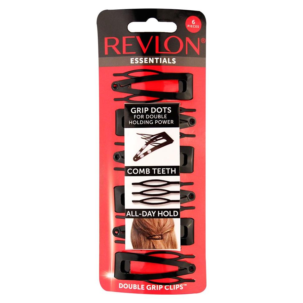 Pinzas para el cabello Revlon Double Grip, 6 unidades negras